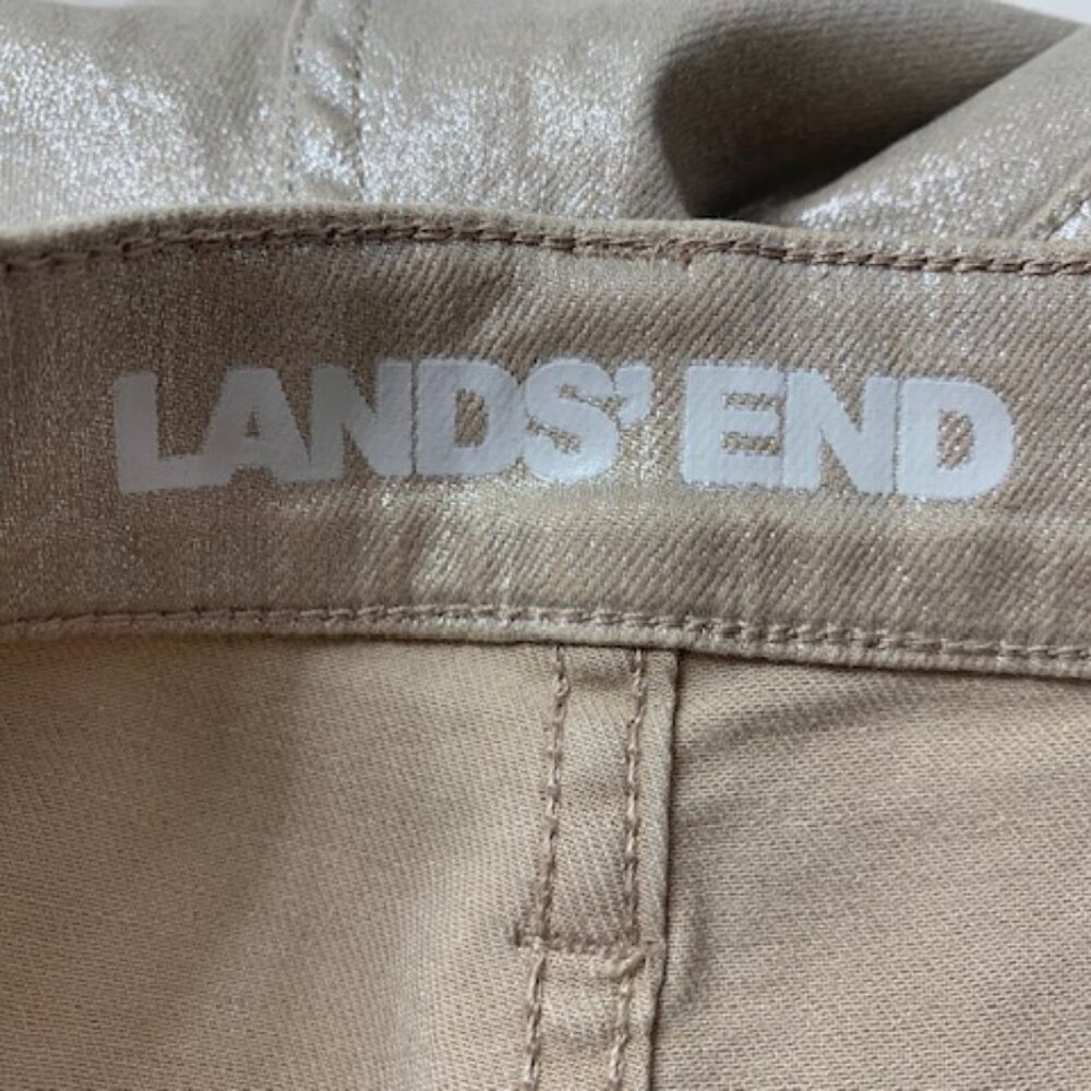 LANDS' END GOLD Shimmer Slim Ankle High Rise Jeans - Picture 6 of 7